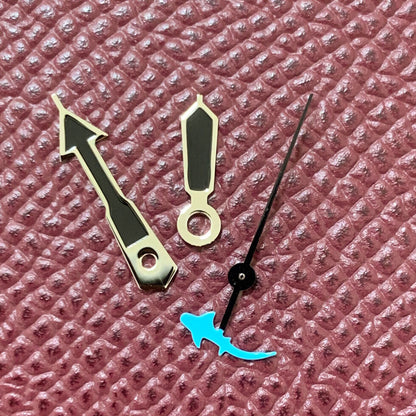 Black watch hands set including second hand for NH35/NH36/4R36 movements, fits Turtle and Fish.