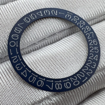 Harbor Grey Disk Date Wheel with Denim Blue Background for Miyota NH35 NH36 watches, precision fit.