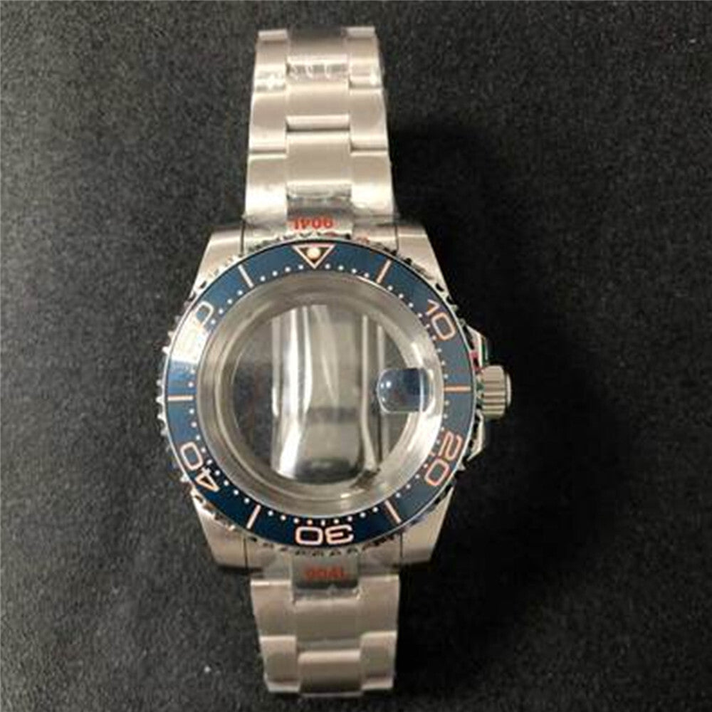 22 Colors 40MM Sapphire Glass Watch Case Transparent Bottom+Strap for NH35/NH36