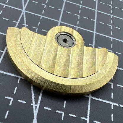 Golden Line Wave carved rotor oscillating weight, designed for Miyota NH35 NH36 watch movement.