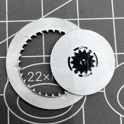 Black date disk with golden font for NH36 movement, date window at 3 o'clock, watch accessory.