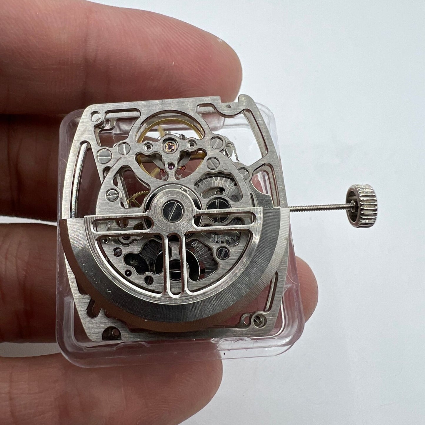 Asiatisches HZ1C01A Silbernes, tonnenförmiges, automatisches mechanisches Uhrwerk