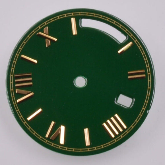 28.5mm No Lume Golden Nail Dark Green Watch Dial for Seagull ST1644 Movement