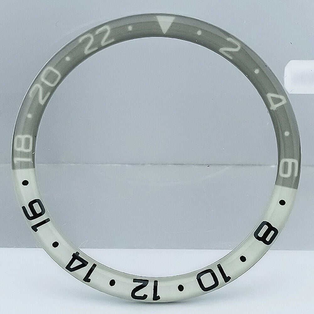 38mm Dark Orange and Grey Resin watch bezel with blue lume for SKX007 SKX011, durable alloy design.