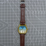 33mm Shanghai Manual Mechanical Watch Golden Nail Blue Dial Square Case 17 Jews