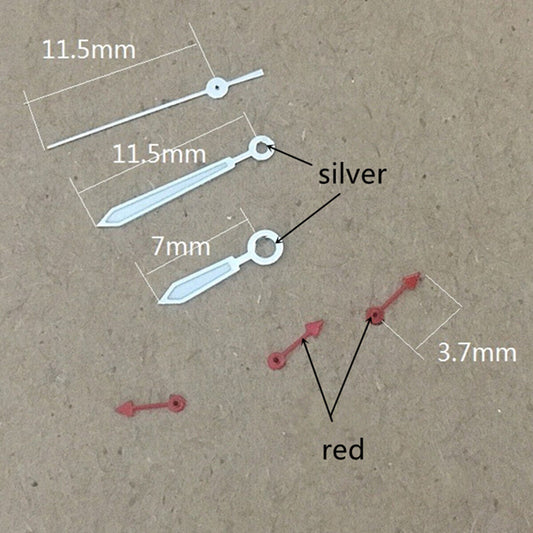 Petites aiguilles lumineuses rouges de 11,5 mm pour montres Miyota OS10 OS20 OS60 OS80