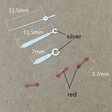 11.5mm Red Small Second Hand Luminous Watch Hands for Miyota OS10 OS20 OS60 OS80