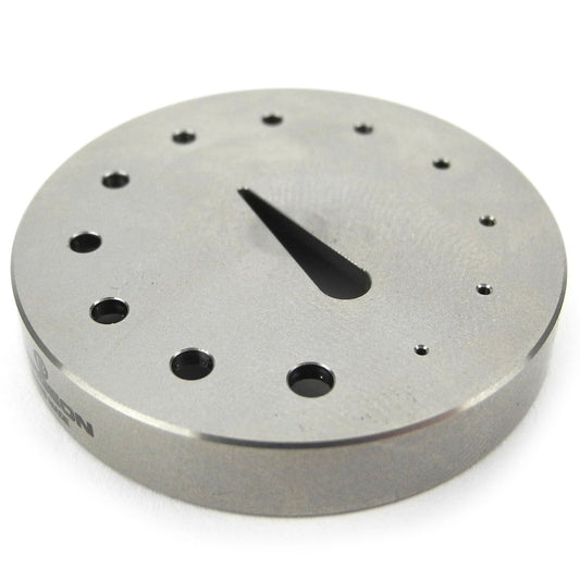 Bergeon 30110 metal tool for precise balance and hairspring holding in watch repair.