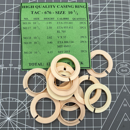 Lot de 12 bagues d'espacement de boîtier de mouvement en plastique pour <tc>ETA</tc>255.441/955.412/804.114