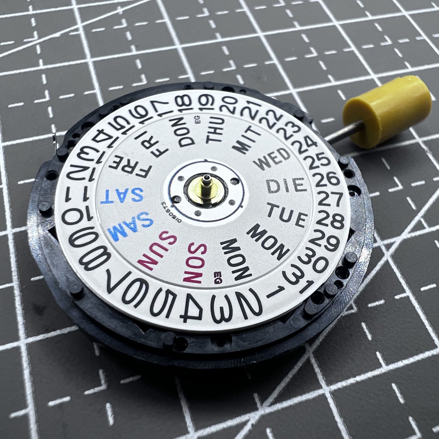 Seiko 5M63A quartz watch movement, precision Japan model for reliable timekeeping.