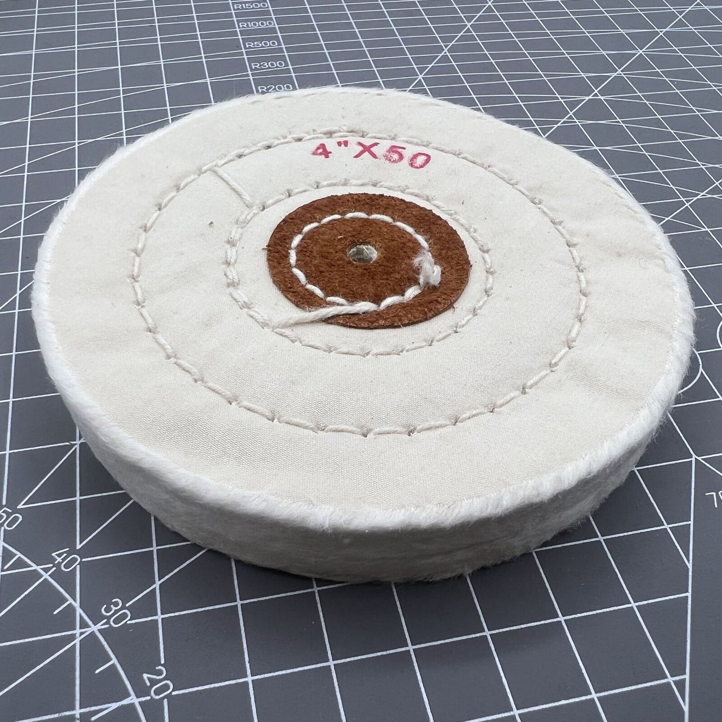 Bergeon 5175-100 white polishing buff wheel by Swiss Made for precise watch accessory cleaning.