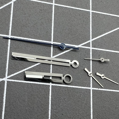 Silver luminous watch hands for Ronda 5021D, enhancing low-light readability on watch dials.