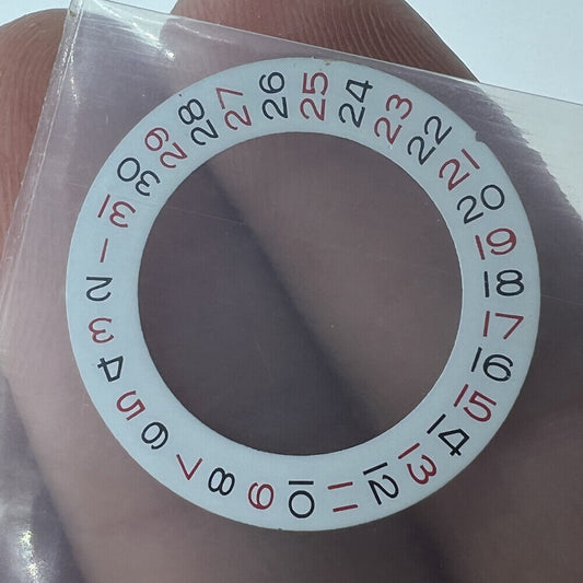 Red Odd Date Wheel overlay for ETA2824 2836 and Miyota 8215/8200 movements at 3 o'clock