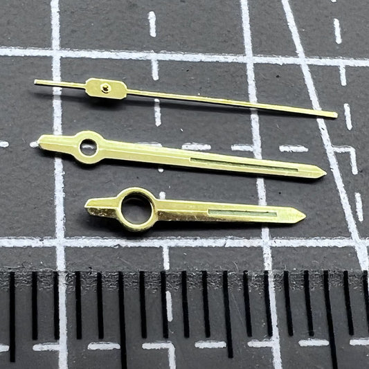 2 Sets/Pack 12mm Golden Trim Green Luminous Watch Hands for Orient 46941 46943