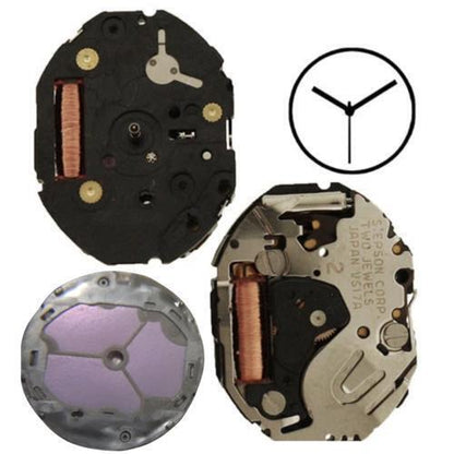 Hattori Epson TMI VS17A solar-powered quartz watch movement, Japan made precision accessory.