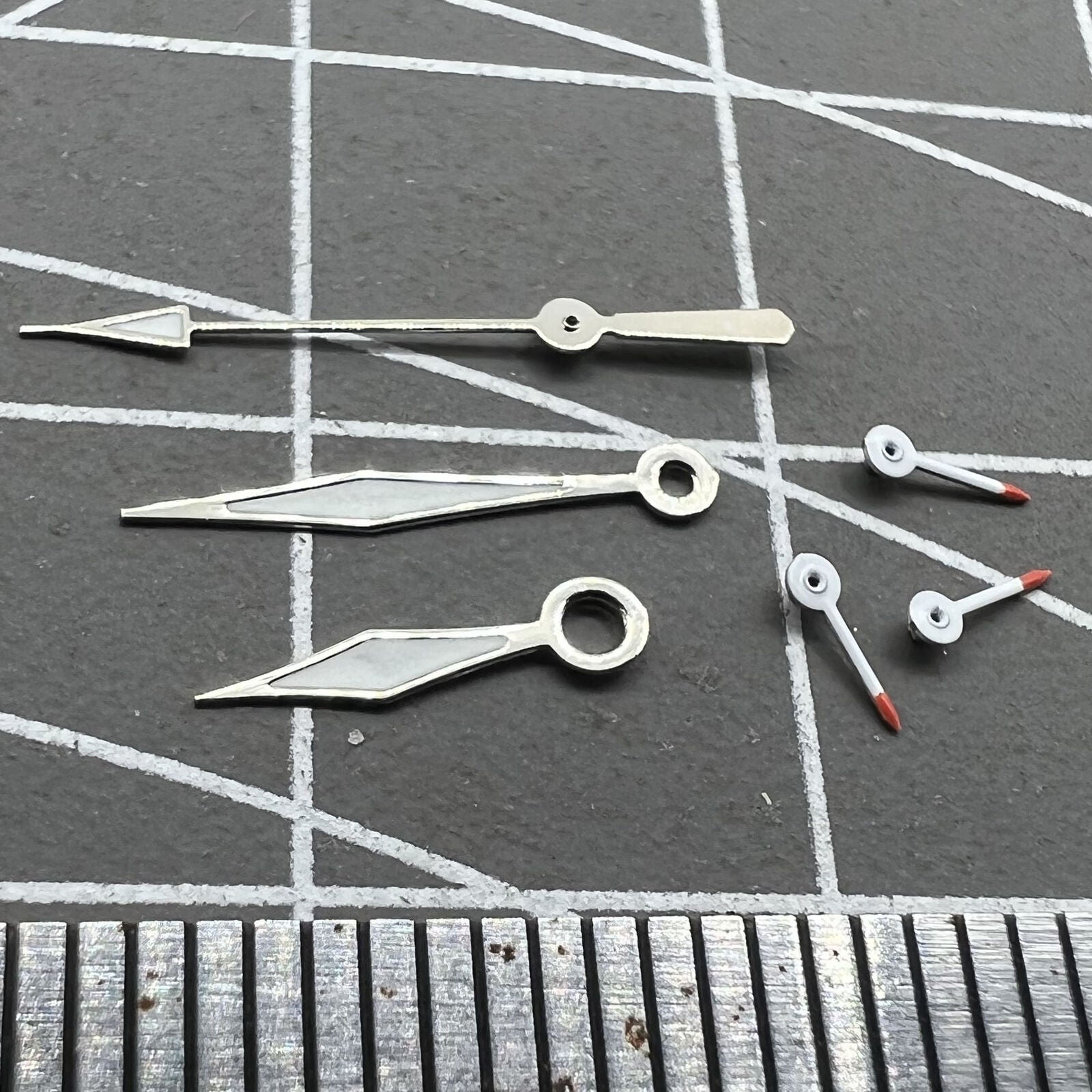 Red and white luminous small second watch hands for Miyota OS10 OS20 OS22 OS60 OS80 models