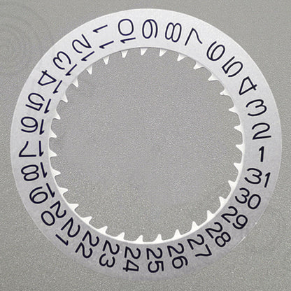 Vintage silver date disk wheel for NH36 NH35 watch movement, precision crown position 3.8/3