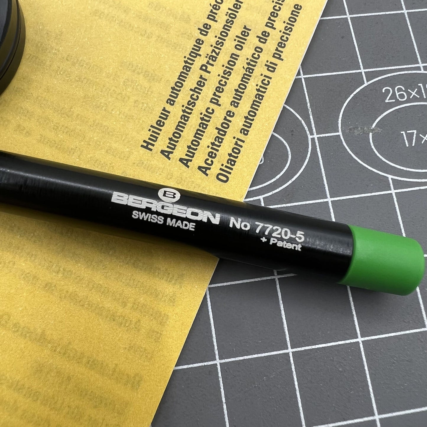 Swiss Bergeon 7720-5 No. 5 automatic watch oiler tool for precise watch and clock maintenance