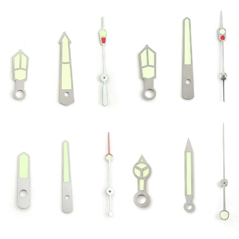 Green luminous watch hands set for NH15 NH36 movements, perfect for Seiko SKX007 SKX009 models.