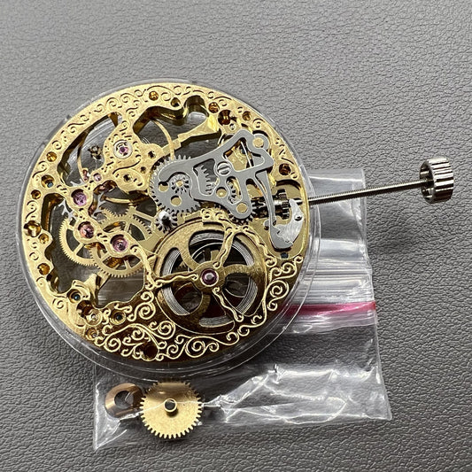 Golden Seagull ST3600 mechanical watch movement with hollow design and second hand at 9 o?clock