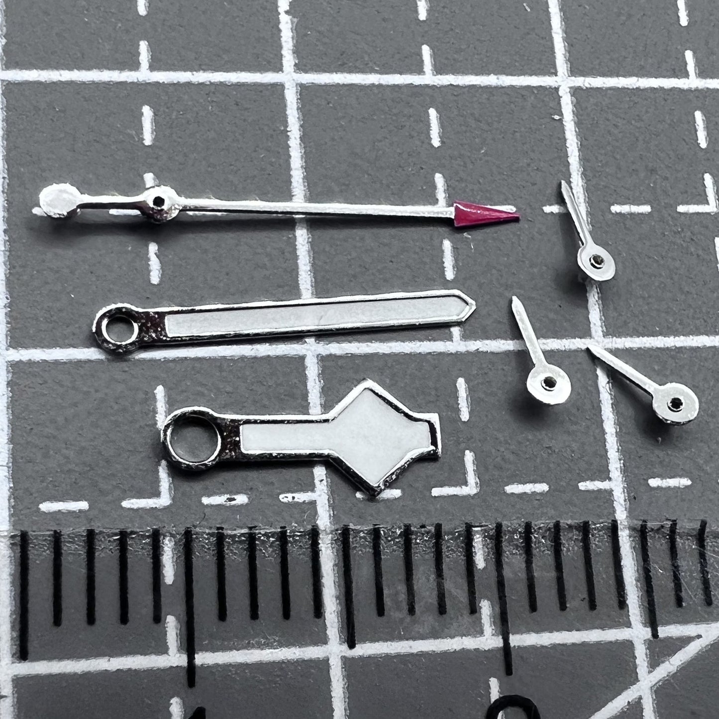 Silberner gr�ner Leuchtzeiger Uhr mit 6 Zeigern, kompatibel mit VK63 Uhrwerk, markantes Design.