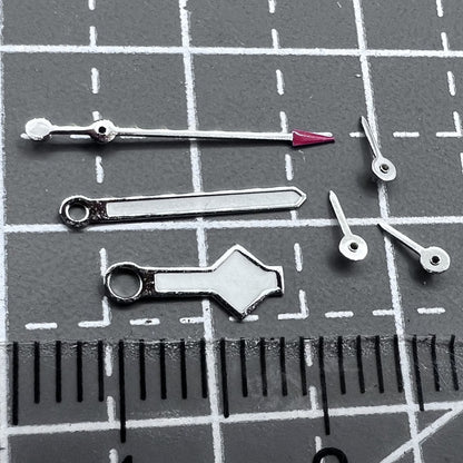 Silberner gr�ner Leuchtzeiger Uhr mit 6 Zeigern, kompatibel mit VK63 Uhrwerk, markantes Design.