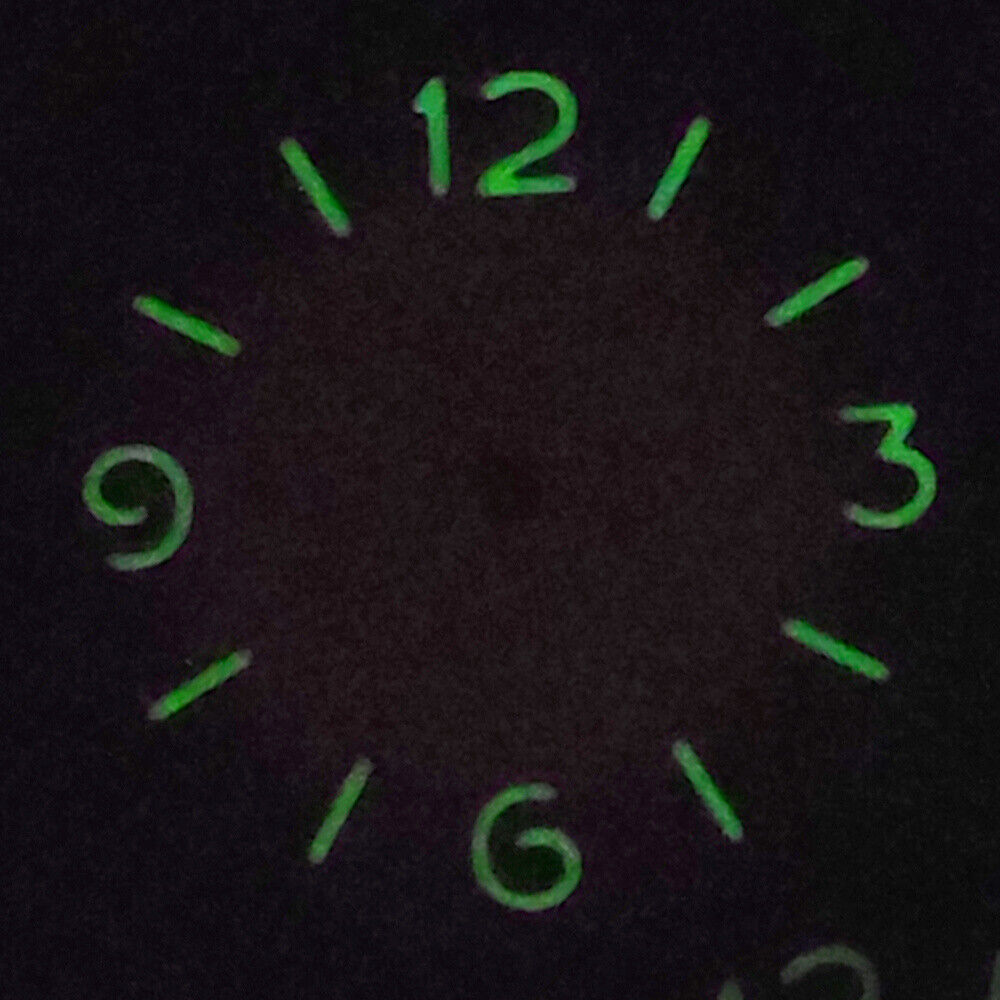 Green luminous black dial for ST3600 ETA6497/6498 movement, perfect for custom watch repairs and upgrades.