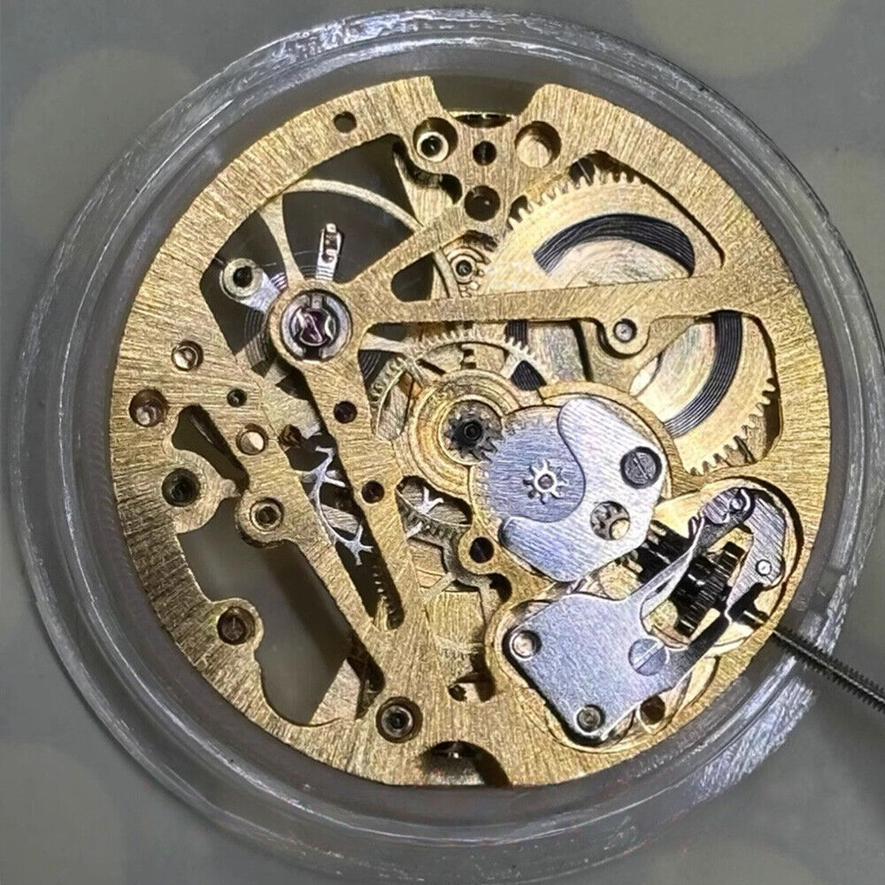 Golden 7120 hollow automatic watch part with mechanical movement, 3 hands, ideal for watch repair and upgrade.