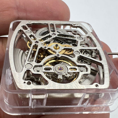Asiatisches HZ1C01A Silbernes, tonnenförmiges, automatisches mechanisches Uhrwerk