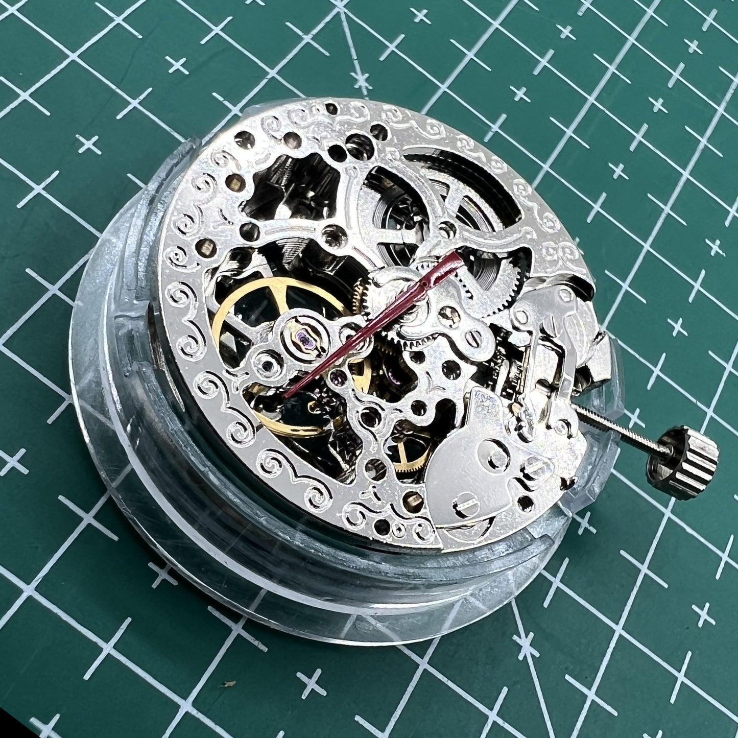 TY2807 Skeleton automatic watch movement, mechanical T16 replacement for watch accessories.