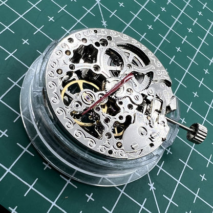 TY2807 Skeleton automatic watch movement, mechanical T16 replacement for watch accessories.