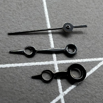 Black watch hands set for Miyota 2035 movement, 10mm/8mm/6mm lengths, NO.1283, precision design.