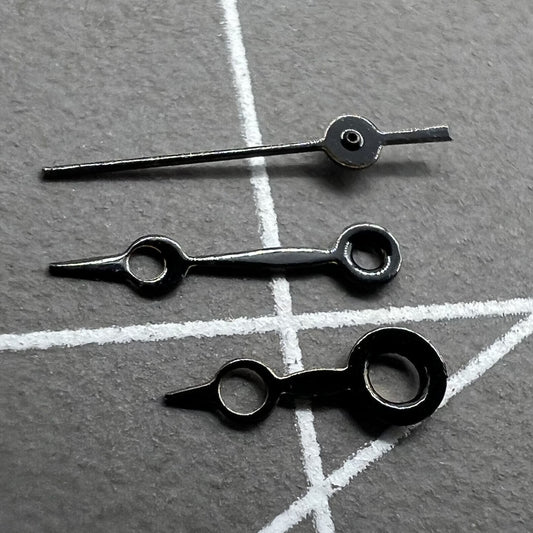 Black watch hands set for Miyota 2035 movement, 10mm/8mm/6mm lengths, NO.1283, precision design.