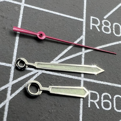 Aiguilles de montre luminescentes vertes argentées de 12,5 mm pour mouvement à quartz Ronda 515