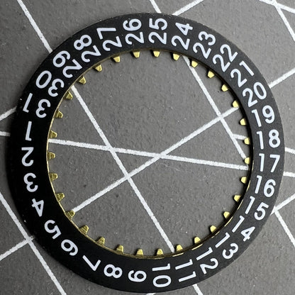 Black date disk wheel for China Made 7750 movement, showing date at 3 o'clock position.