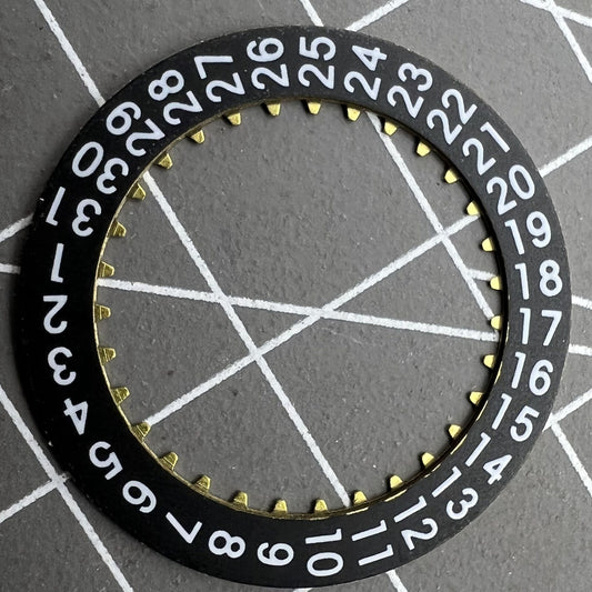 Black date disk wheel for China Made 7750 movement, showing date at 3 o'clock position.