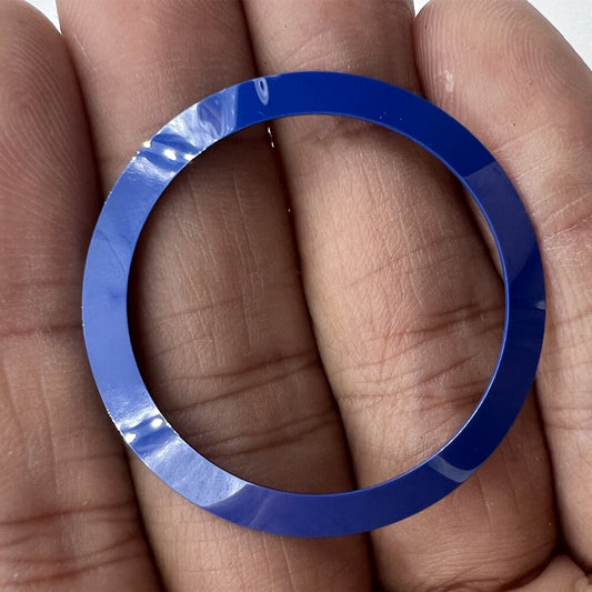 38/30,5 mm, meerblau, ohne geschnitzte Schrift, abgeschrägte Aluminium-Uhrenlünette, Uhrenteile