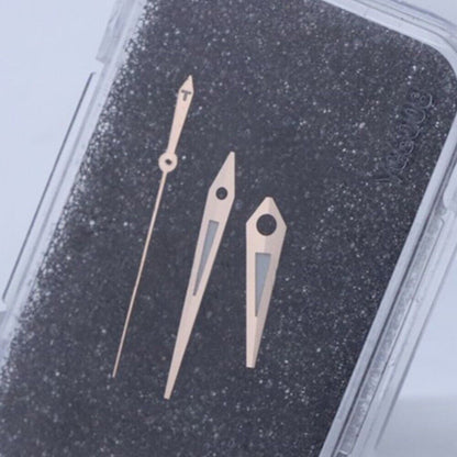 Aiguilles de montre luminescentes vertes avec garniture or rose/argent pour ETA2834, compatibles avec la montre T035