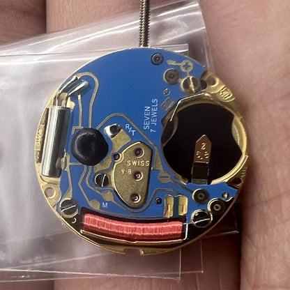 ETA 956.112 Swiss Made quartz watch movement with 3 hands and date at 6, precise timekeeping.