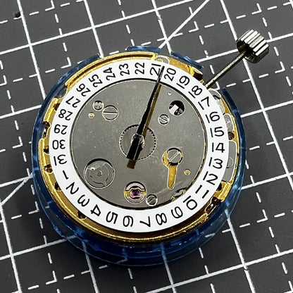 Polished gold Tianjin T16 mechanical watch movement, compatible with Miyota 8200, precision replacement part.