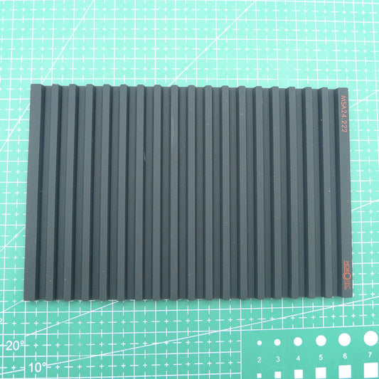 Horotec MSA24.222 black silicone non-slip watch strap with 19 grooves for secure fit.