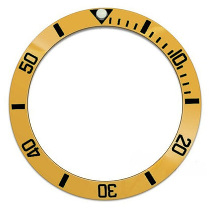 Yellow 38mm ceramic Slope SUB bezel ring with black font for SUB007 watch accessory