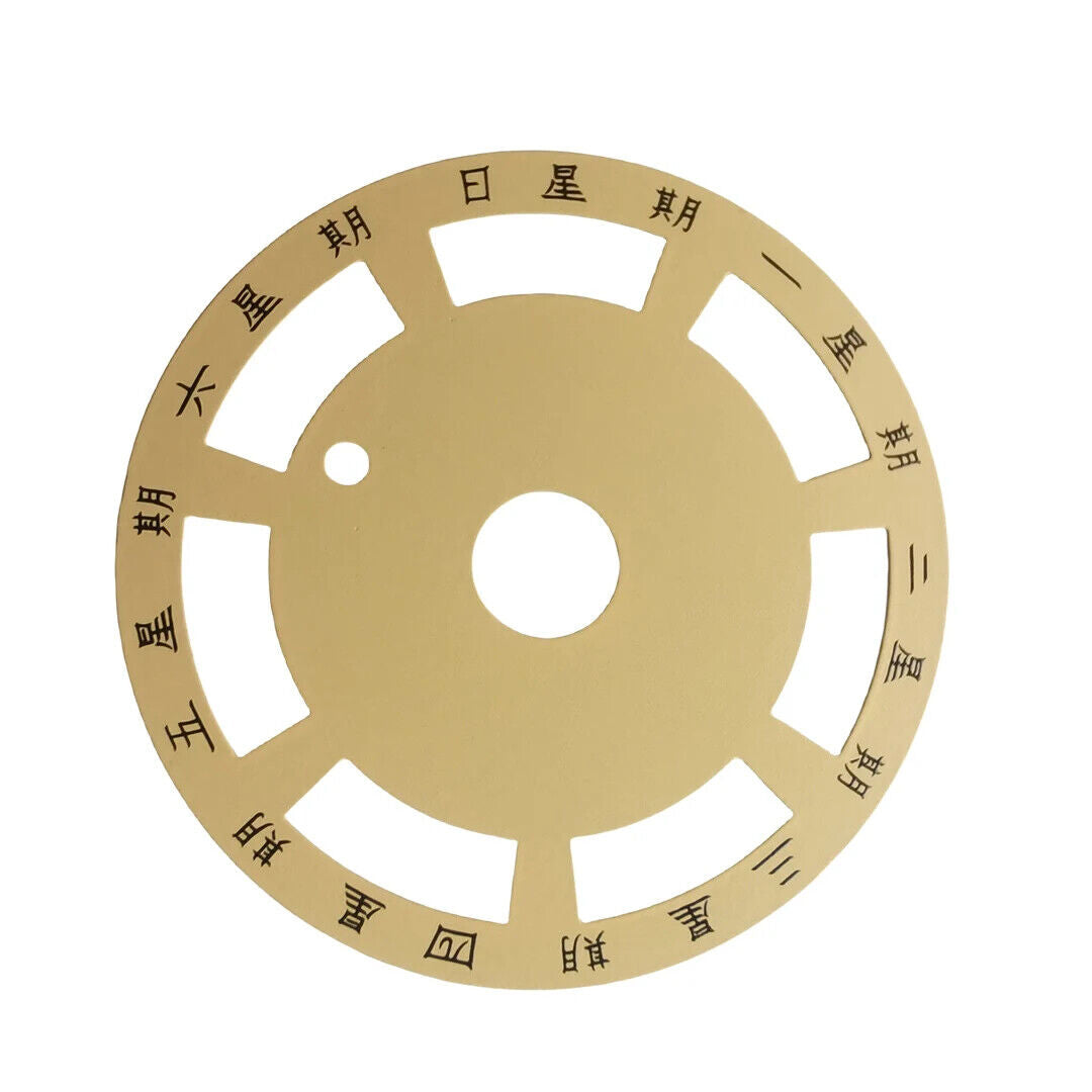 Golden vintage date and week disks overlay for ETA 2834 watch movement accessories.