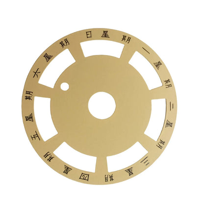 Golden vintage date and week disks overlay for ETA 2834 watch movement accessories.