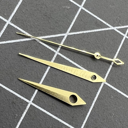 Golden watch hands set for NH35 NH36 with lightning second hand, precision design.