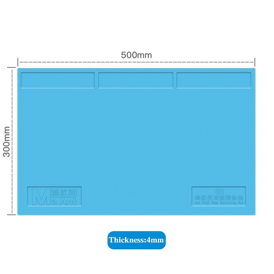 Tapis isolant en silicone résistant à la chaleur 300 x 500 mm pour réparation de montres, outil de soudage 