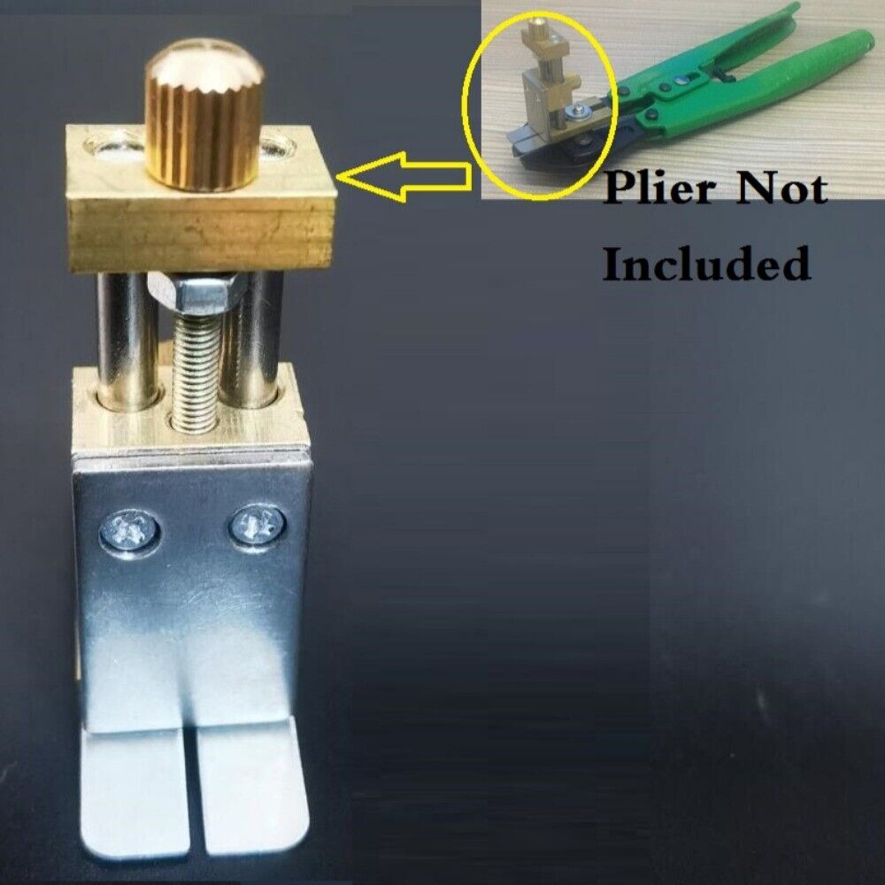 Auxiliary positioning tool for accurate watch stem cutting with cutter plier accessory.