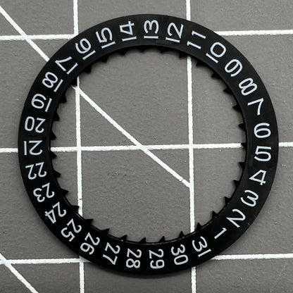 Set of 3 black date disk wheels for Miyota 8215 movement watches, compatible with various brands.
