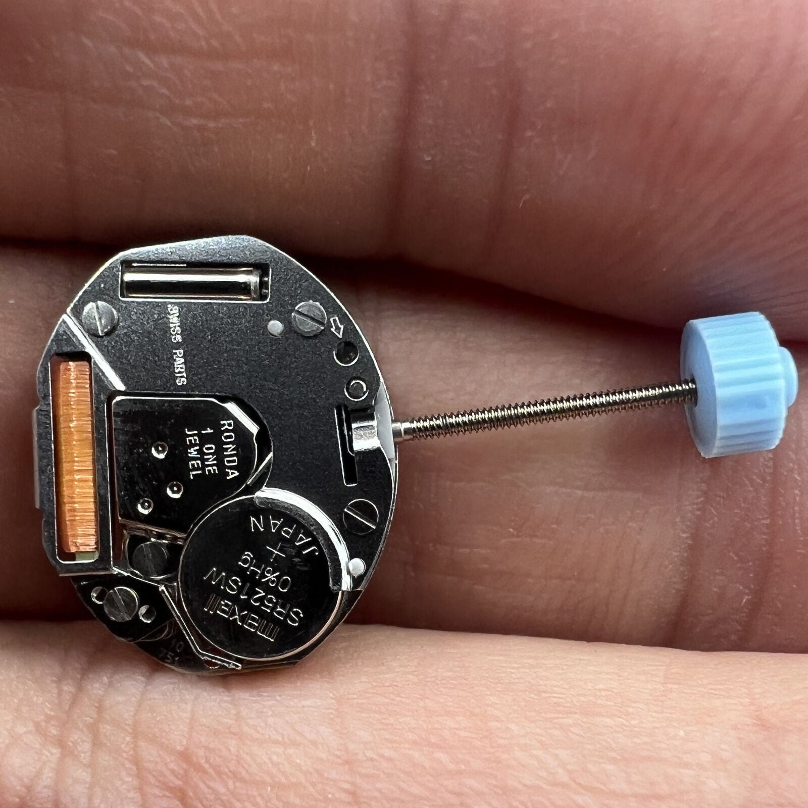 Swiss Ronda 751 quartz watch movement with 2 hands, 4.28mm height for precise watch accessory repairs.