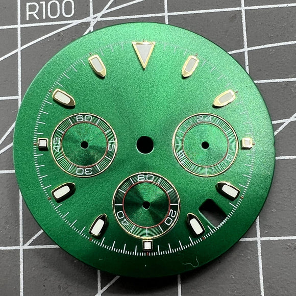 Green Luminous Matted Green Watch Dial for VK63 Quartz Movement Watch Part